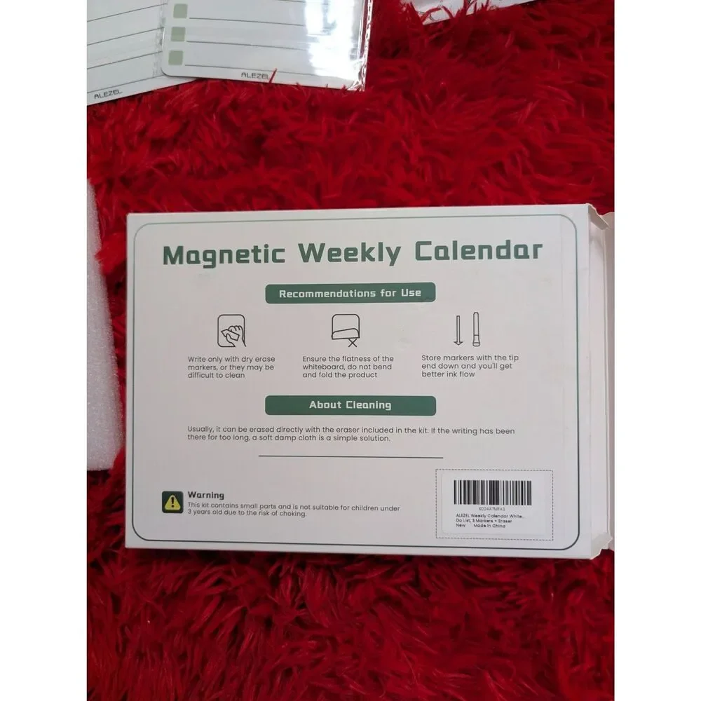 ALEZEL Magnetic Weekly Calendar & To Do List Fridge Whiteboard Set New